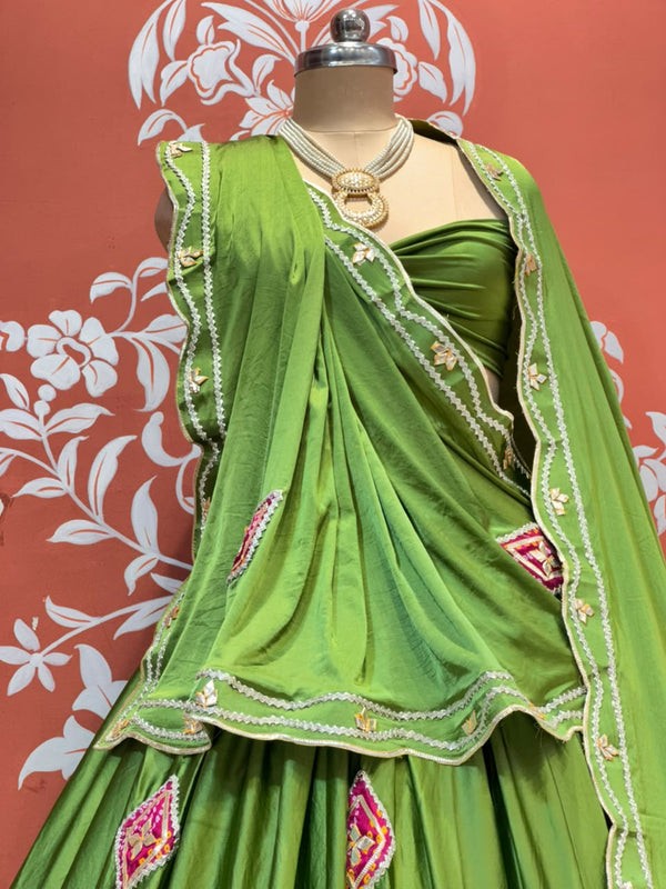 Gajji Soft Satin Silk Lehenga