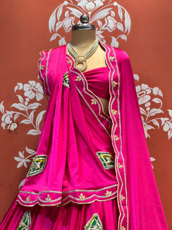 Gajji Soft Satin Silk Lehenga