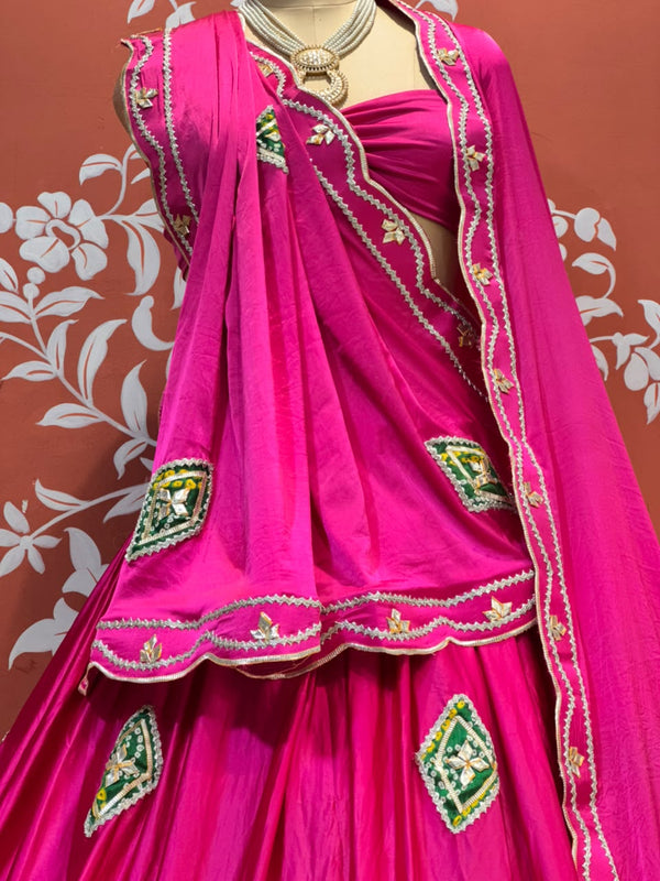 Gajji Soft Satin Silk Lehenga