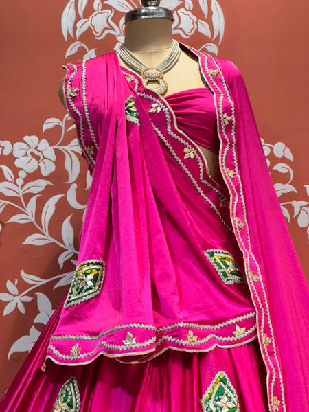 Gajji Soft Satin Silk Lehenga