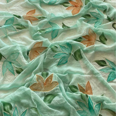 Multi Colour Handwork Chiffon Saree