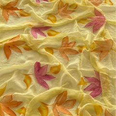 Multi Colour Handwork Chiffon Saree