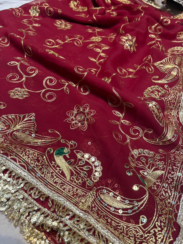 Royal Georgette Kasab Sequence Work Saree