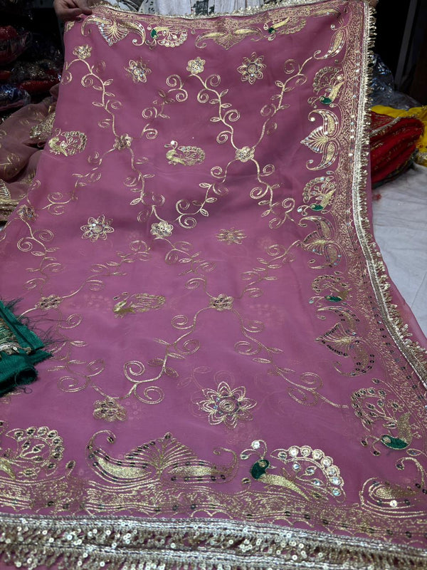 Royal Georgette Kasab Sequence Work Saree