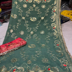 Royal Georgette Kasab Sequence Work Saree