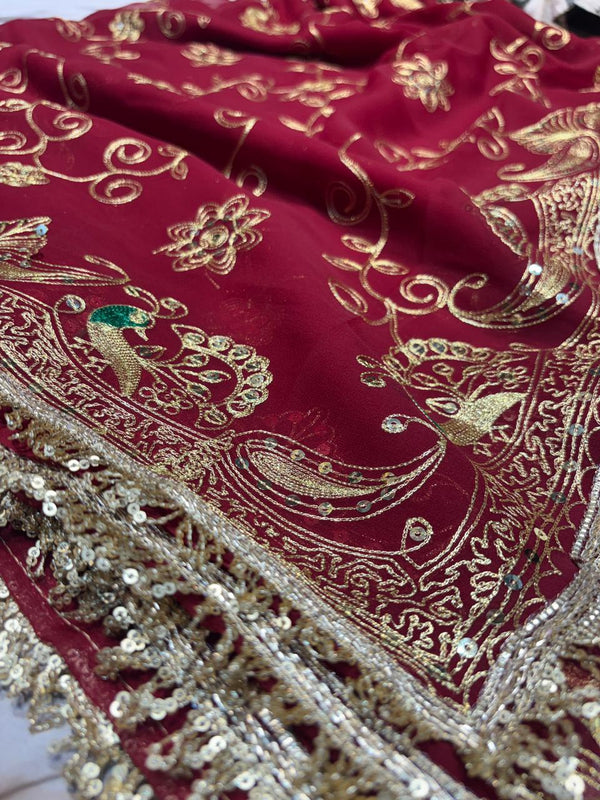 Royal Georgette Kasab Sequence Work Saree