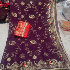 Royal Georgette Kasab Sequence Work Saree