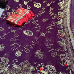 Royal Georgette Kasab Sequence Work Saree
