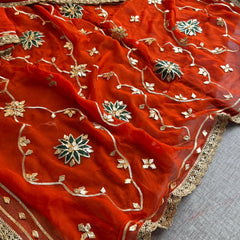 Pure Chiffon Gota Patti Saree