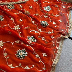 Pure Chiffon Gota Patti Saree