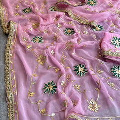 Pure Chiffon Gota Patti Saree