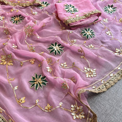 Pure Chiffon Gota Patti Saree