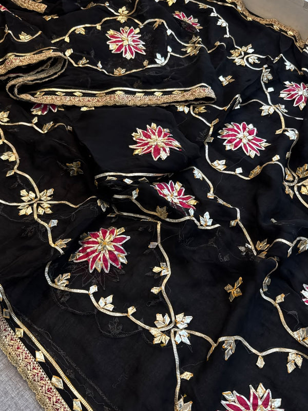 Pure Chiffon Gota Patti Saree
