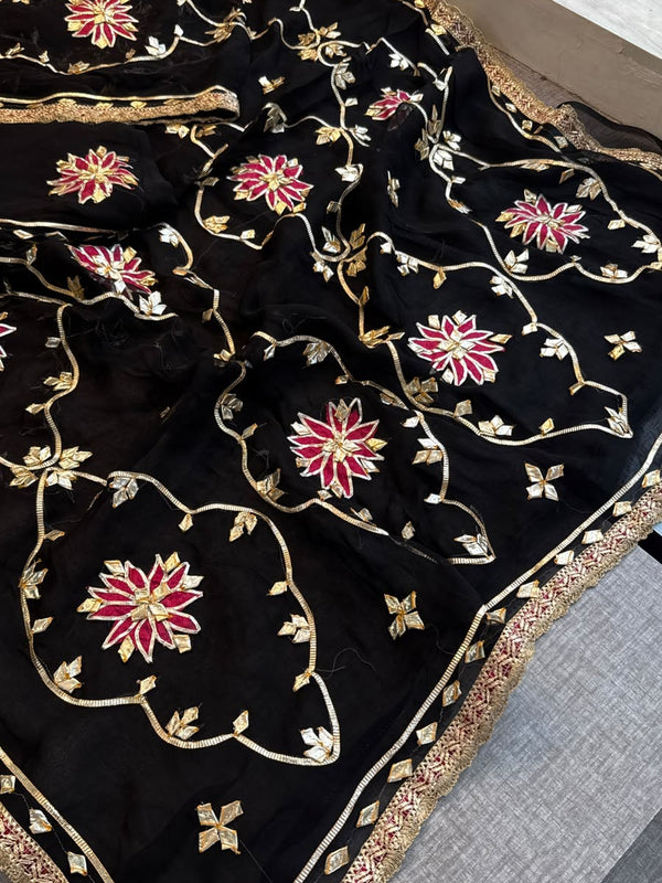 Pure Chiffon Gota Patti Saree