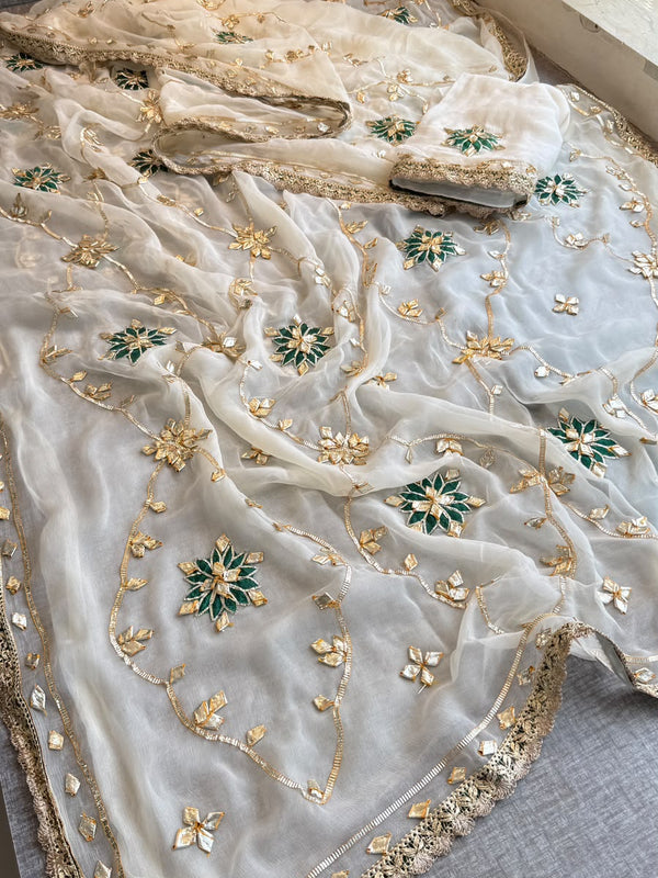 Pure Chiffon Gota Patti Saree