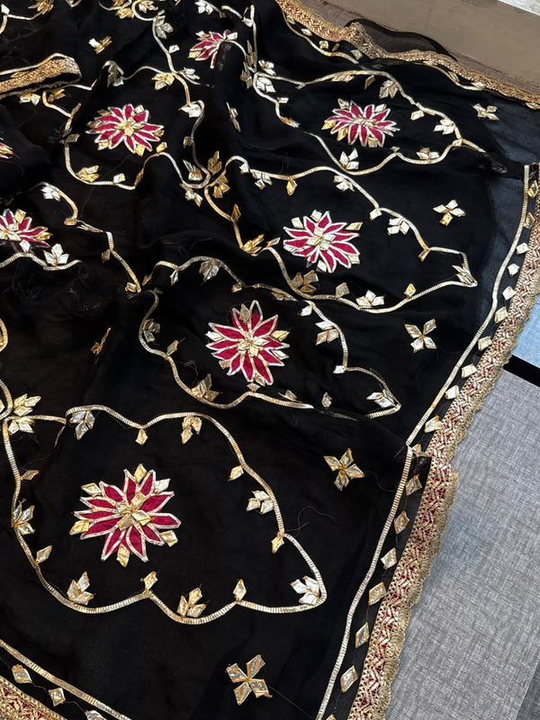 Pure Chiffon Gota Patti Saree