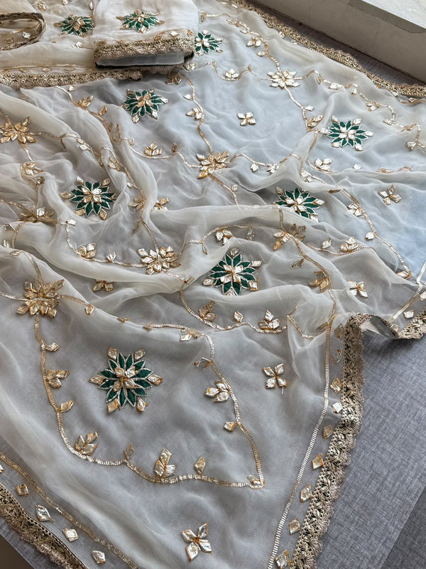 Pure Chiffon Gota Patti Saree