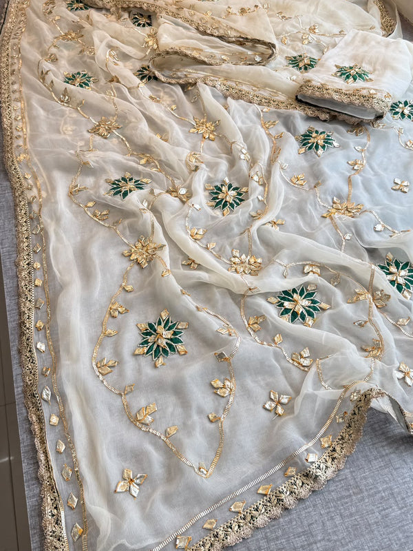 Pure Chiffon Gota Patti Saree