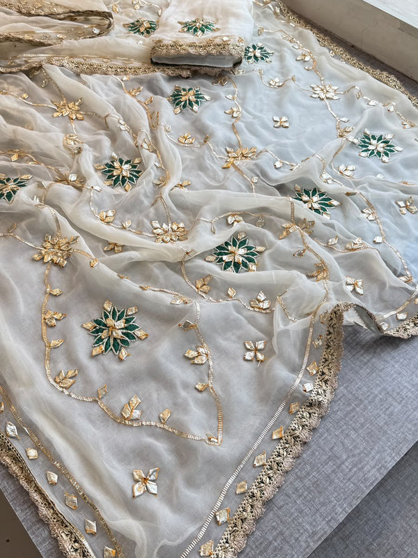 Pure Chiffon Gota Patti Saree