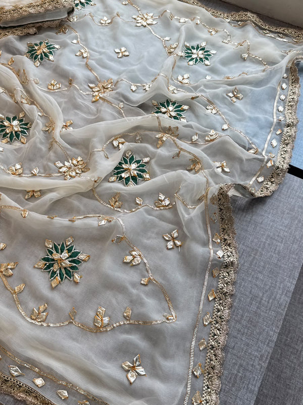 Pure Chiffon Gota Patti Saree