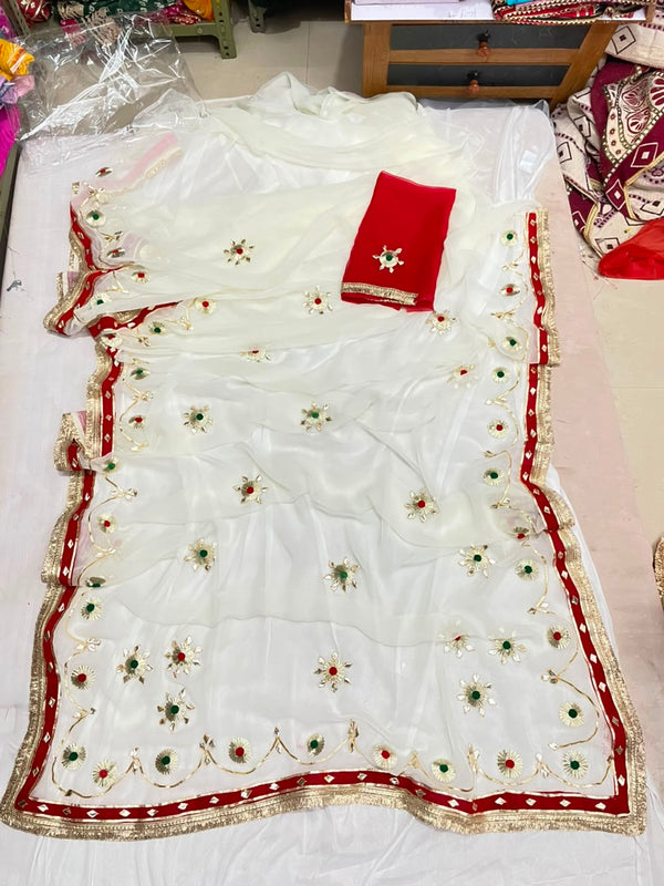 Flower Gota Patti Saree