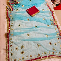 Flower Gota Patti Saree