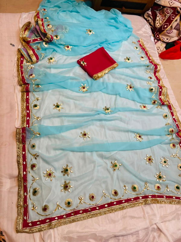 Flower Gota Patti Saree