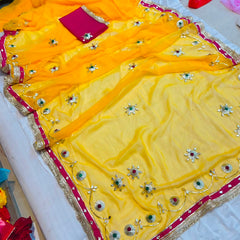 Flower Gota Patti Saree