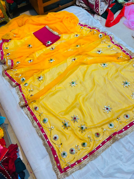 Flower Gota Patti Saree