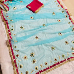 Flower Gota Patti Saree