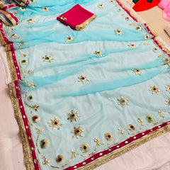 Flower Gota Patti Saree