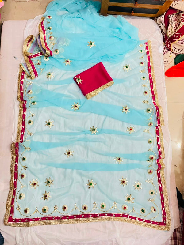 Flower Gota Patti Saree