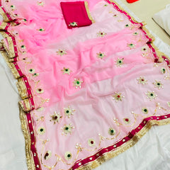 Flower Gota Patti Saree