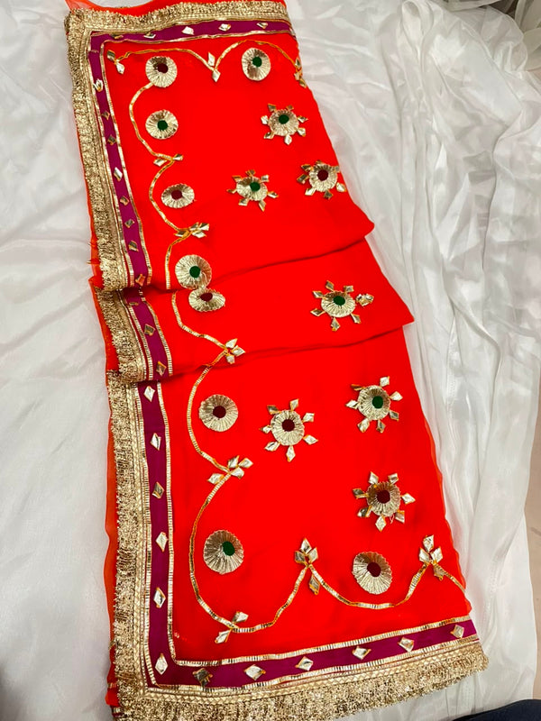 Flower Gota Patti Saree