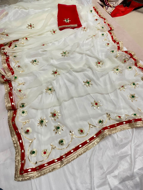 Flower Gota Patti Saree