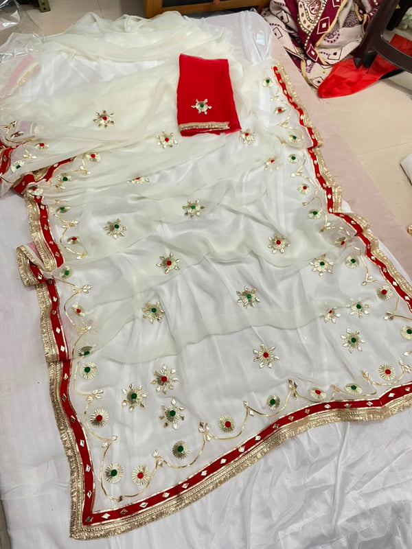Flower Gota Patti Saree
