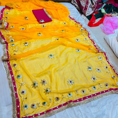 Flower Gota Patti Saree
