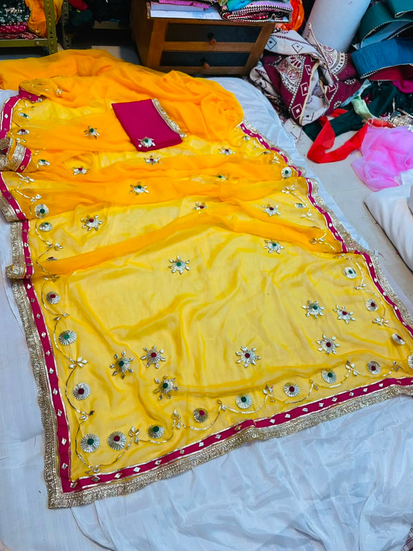Flower Gota Patti Saree