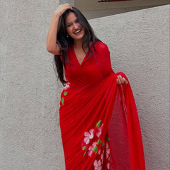 Brush Print Saree