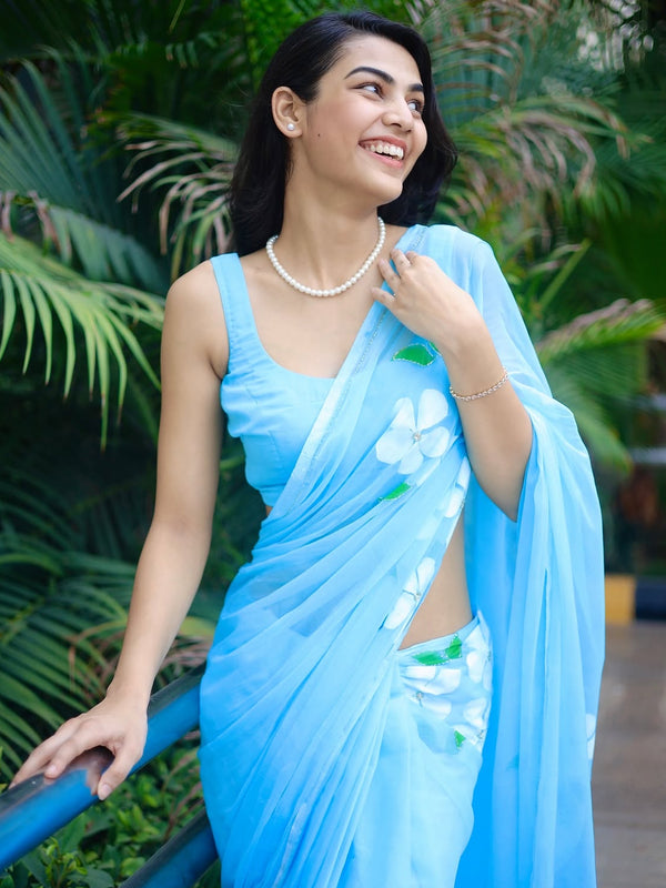 Brush Print Saree