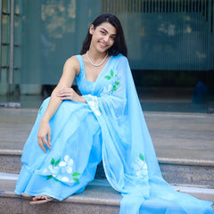 Brush Print Saree