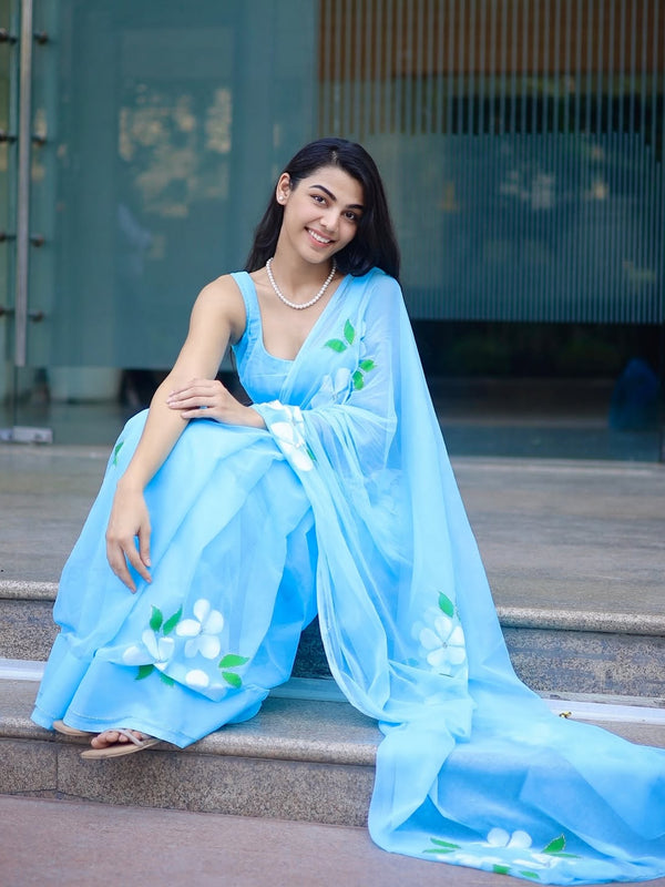 Brush Print Saree