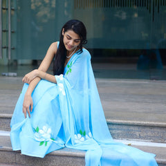 Brush Print Saree