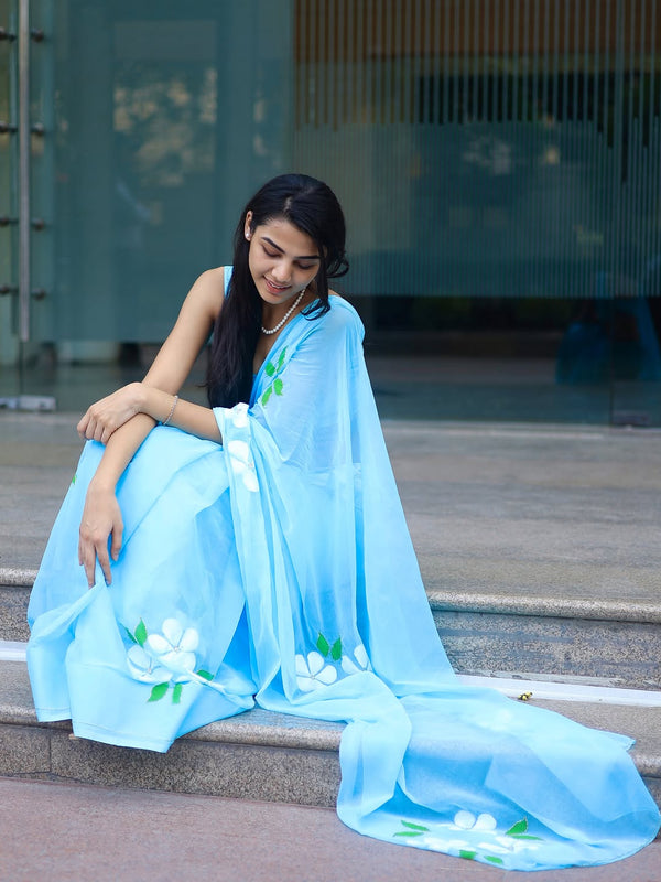 Brush Print Saree