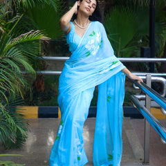 Brush Print Saree