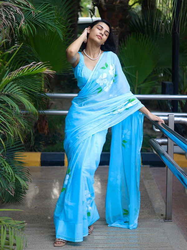 Brush Print Saree