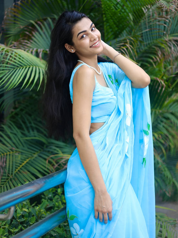 Brush Print Saree