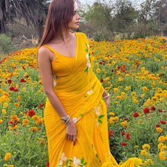 Brush Print Saree