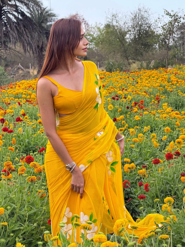Brush Print Saree