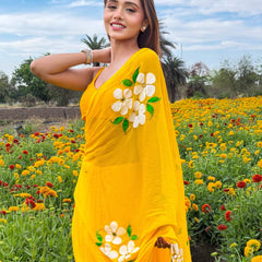 Brush Print Saree
